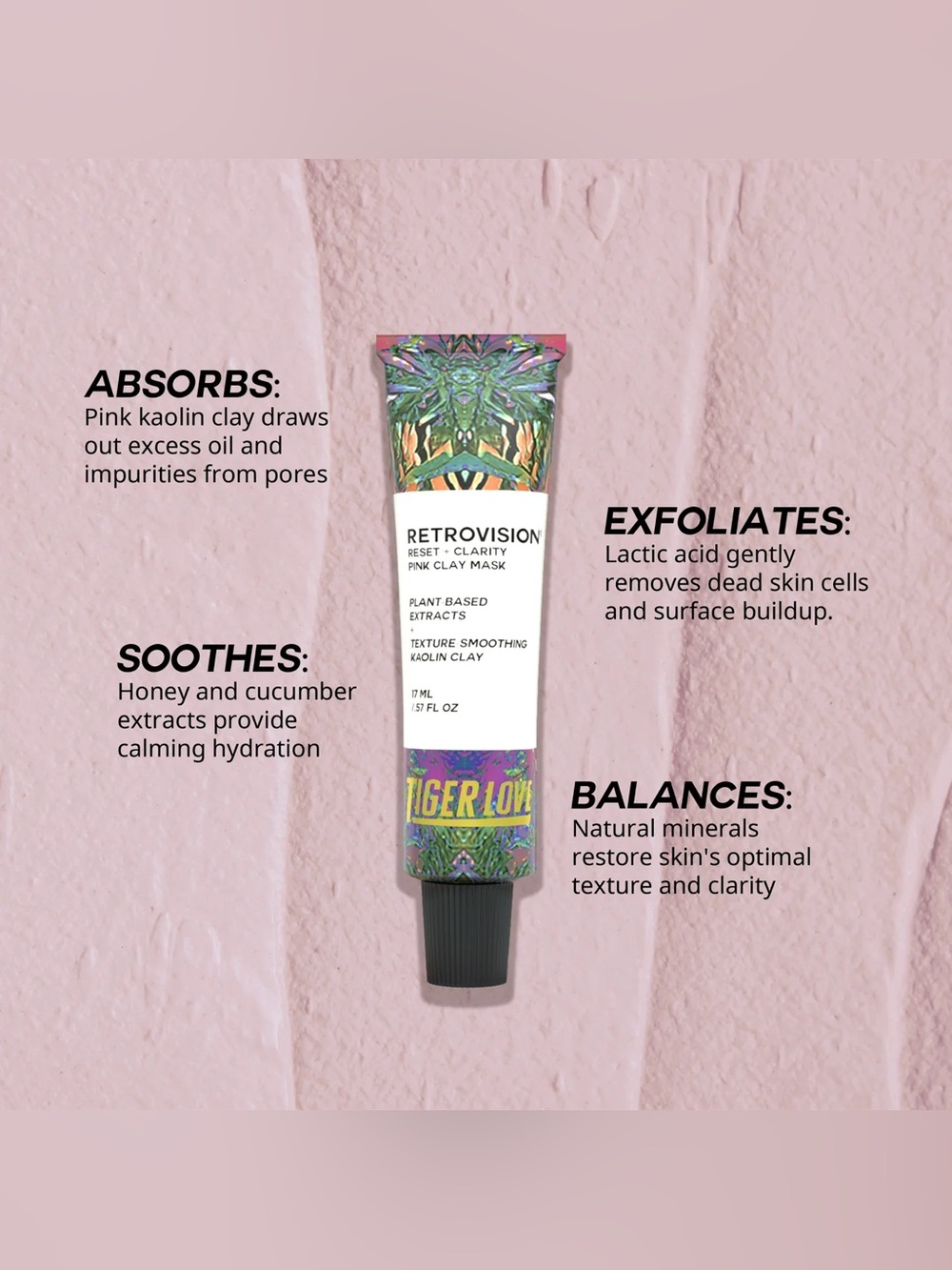 Tiger Vision Retrovision Pink Clay Mask